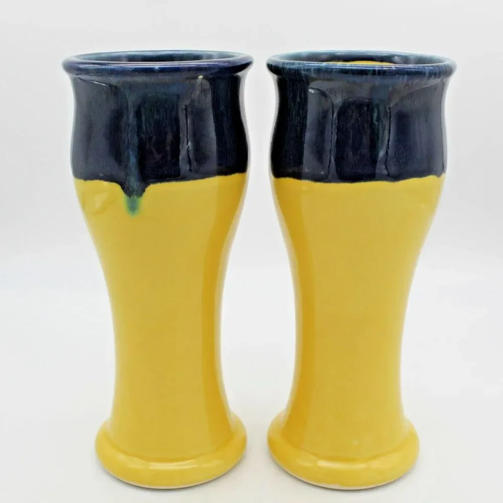 Drip Glaze Pottery Pilsner Beer Goblet Mugs Renaissance Pleasure Fair 1999